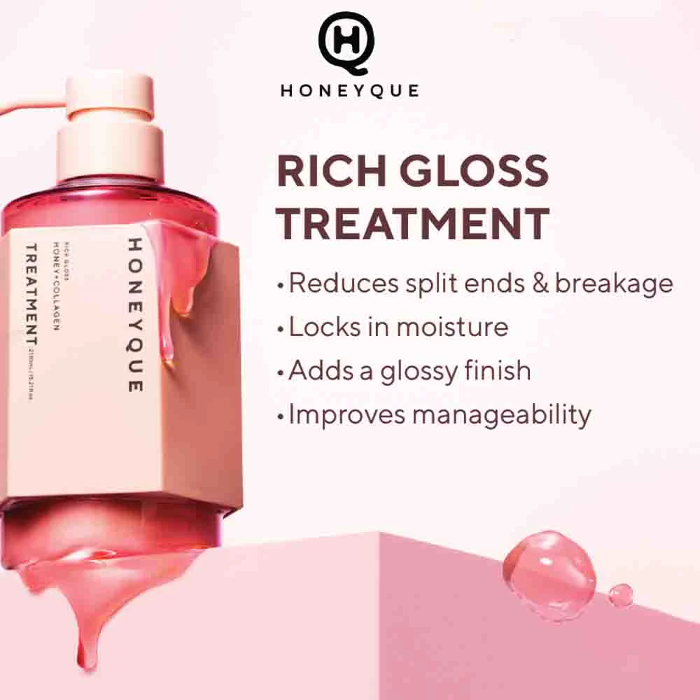 HONEYQUE Rich Gloss Honey+Collagen Treatment 450ml - Image 2