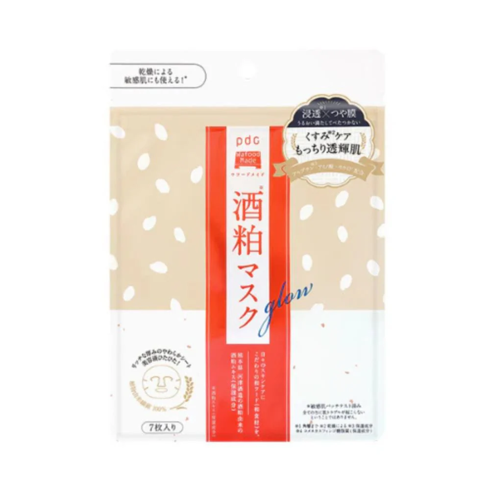 PDC Wafood Made Sake Lees Facial Mask Glow 7Sheets